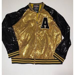 Big Boy Headgear Track Jacket Alabama State Hornets Womens XL Full Zip Black Gol